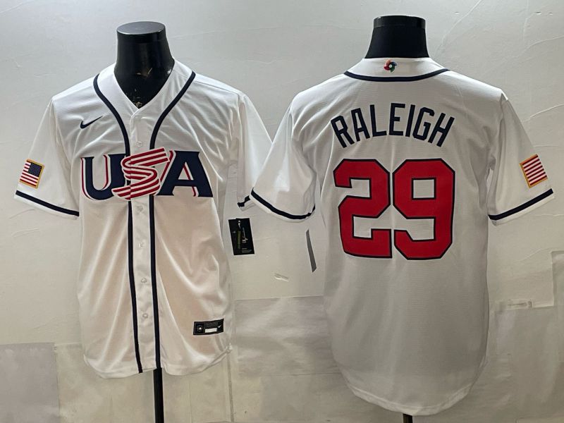 Men 2026 World Cub USA #29 Raleigh White Game Nike MLB Jersey style 001